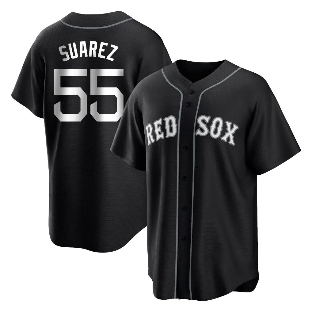 Ndoa B.Red Sox #55 Ranger Su¡§¡érez Player Black Home Game Stitched Jerseys