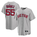 Ndoa B.Red Sox #55 Ranger Su¡§¡érez Player Gray Road Home Game Stitched Jerseys