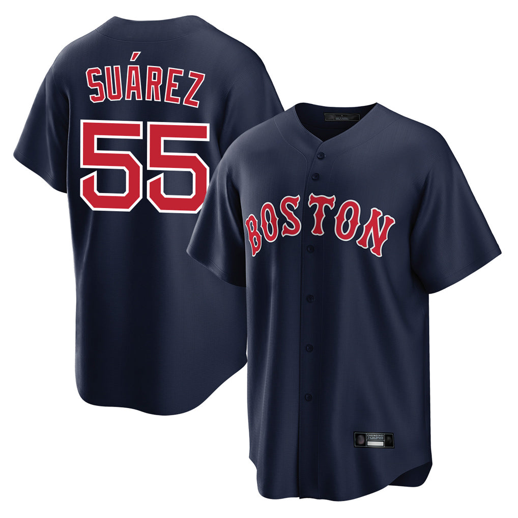Ndoa B.Red Sox #55 Ranger Su¡§¡érez Player Navy Home Game Stitched Jerseys