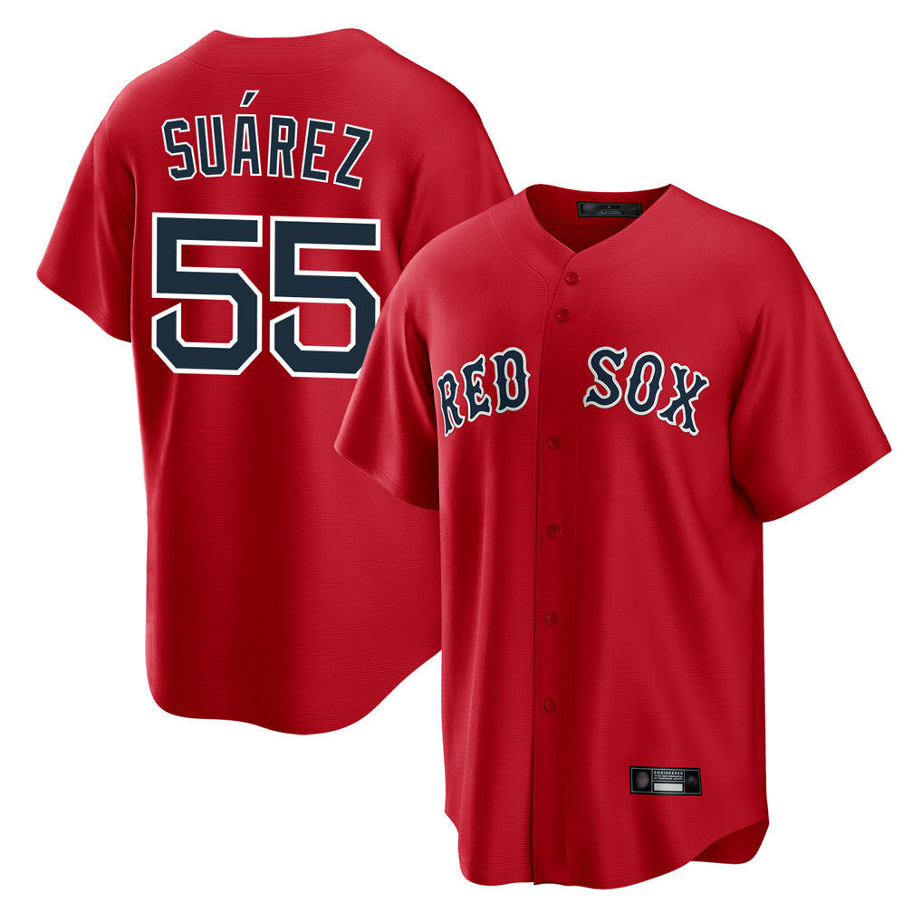 Ndoa B.Red Sox #55 Ranger Su¡§¡érez Player Red Home Game Stitched Jerseys