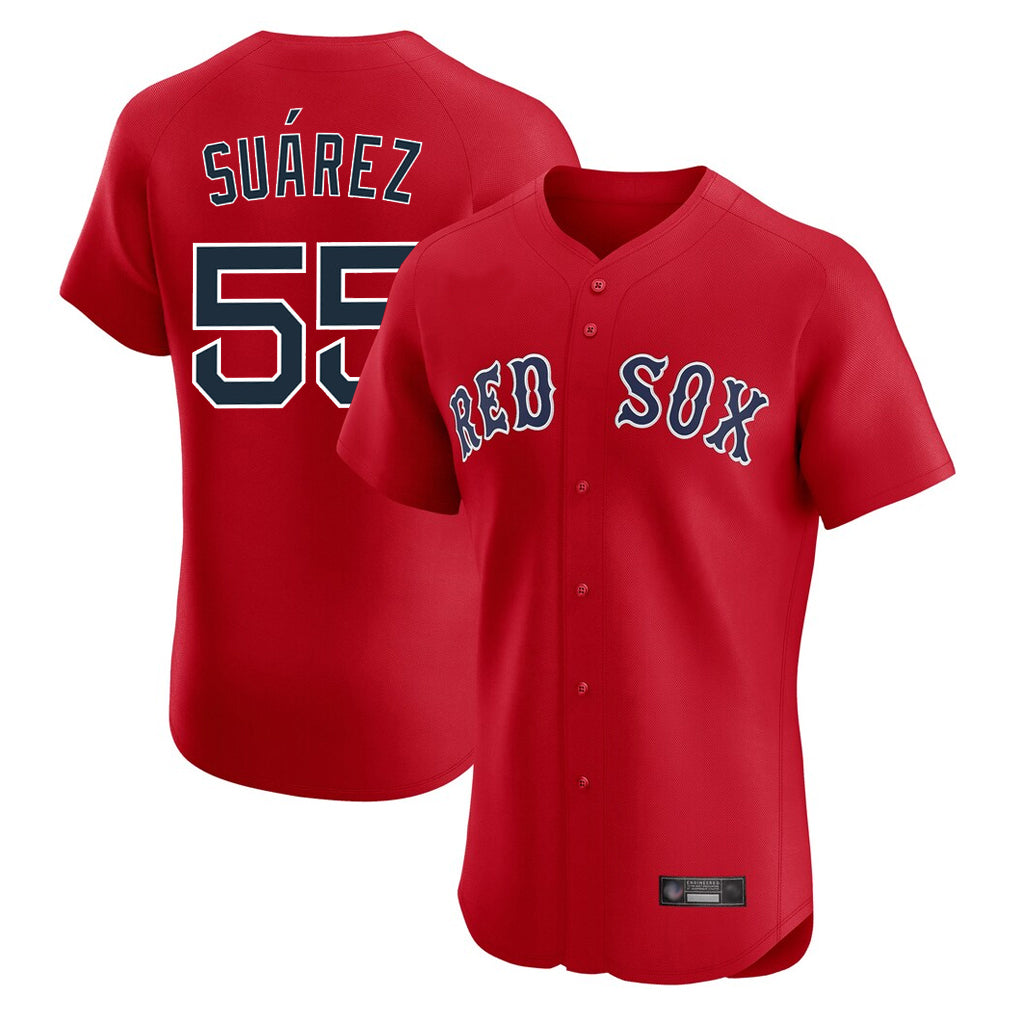 Ndoa B.Red Sox #55 Ranger Su¡§¡érez Player Red Limited Elite Home Game Stitched Jerseys