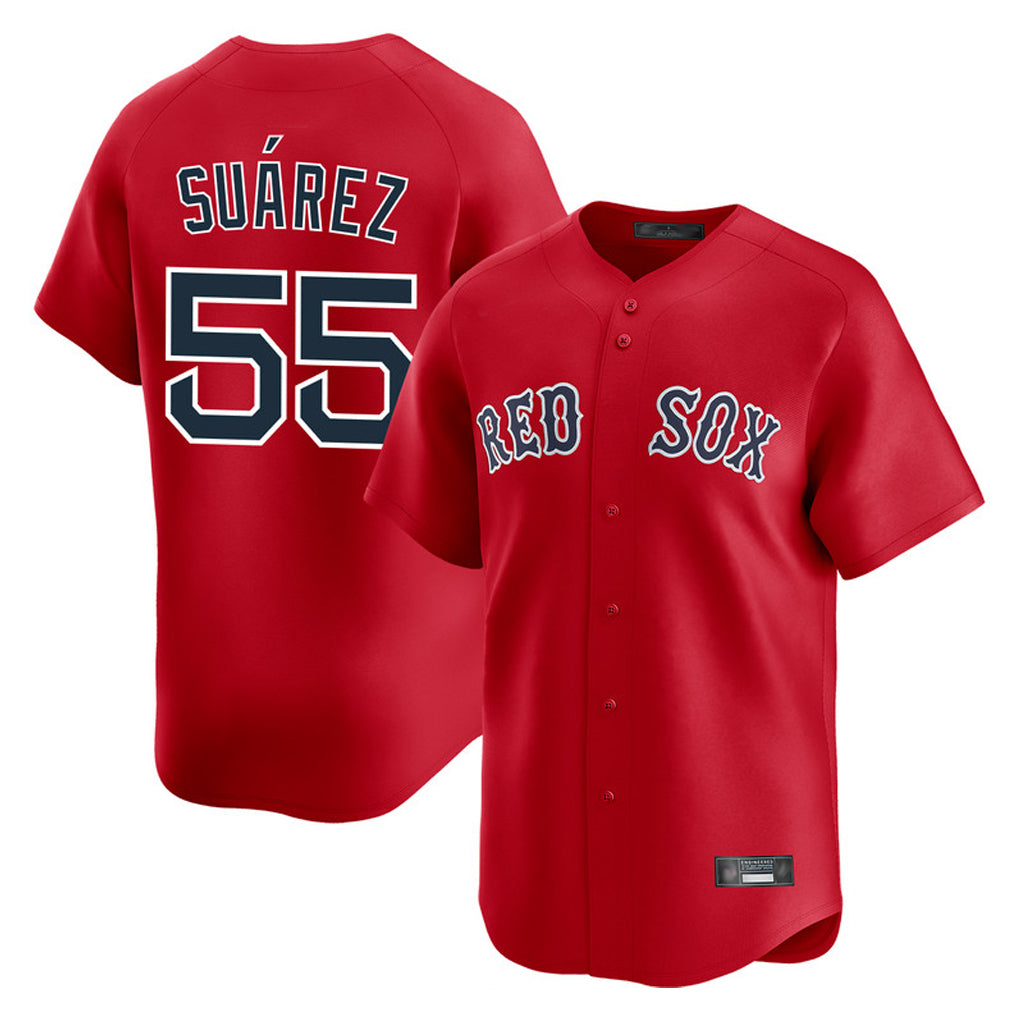 Ndoa B.Red Sox #55 Ranger Su¡§¡érez Player Red Limited Home Game Stitched Jerseys