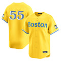 Ndoa B.Red Sox #55 Ranger Su¡§¡érez Player Yellow Limited Home Game Stitched Jerseys
