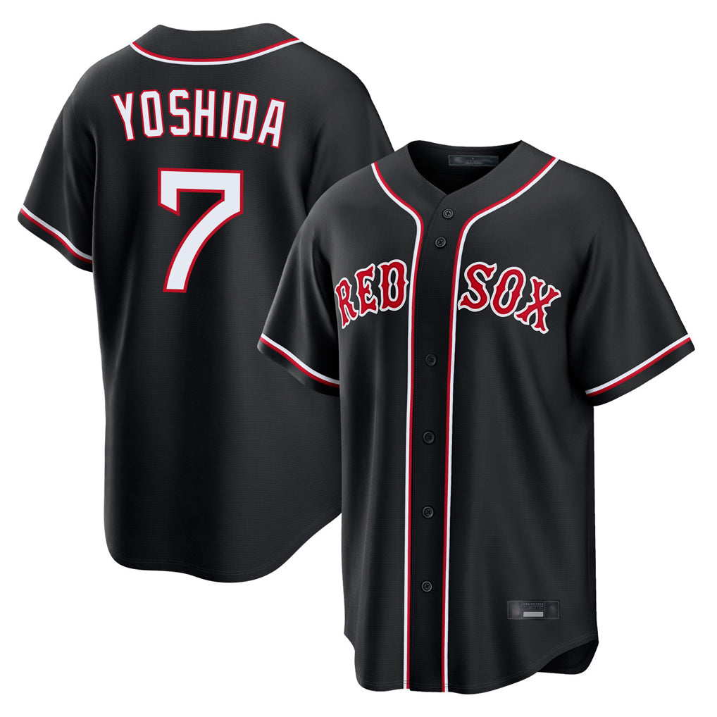 Ndoa B.Red Sox #7 Masataka Yoshida Player Black Out Home Game Stitched Jerseys
