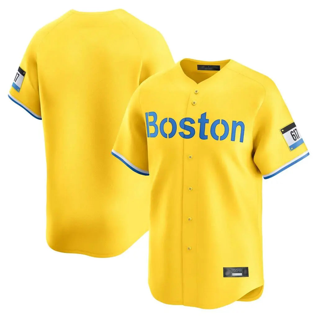 Ndoa B.Red Sox Blank Player Yellow Limited Home Game Stitched Jerseys
