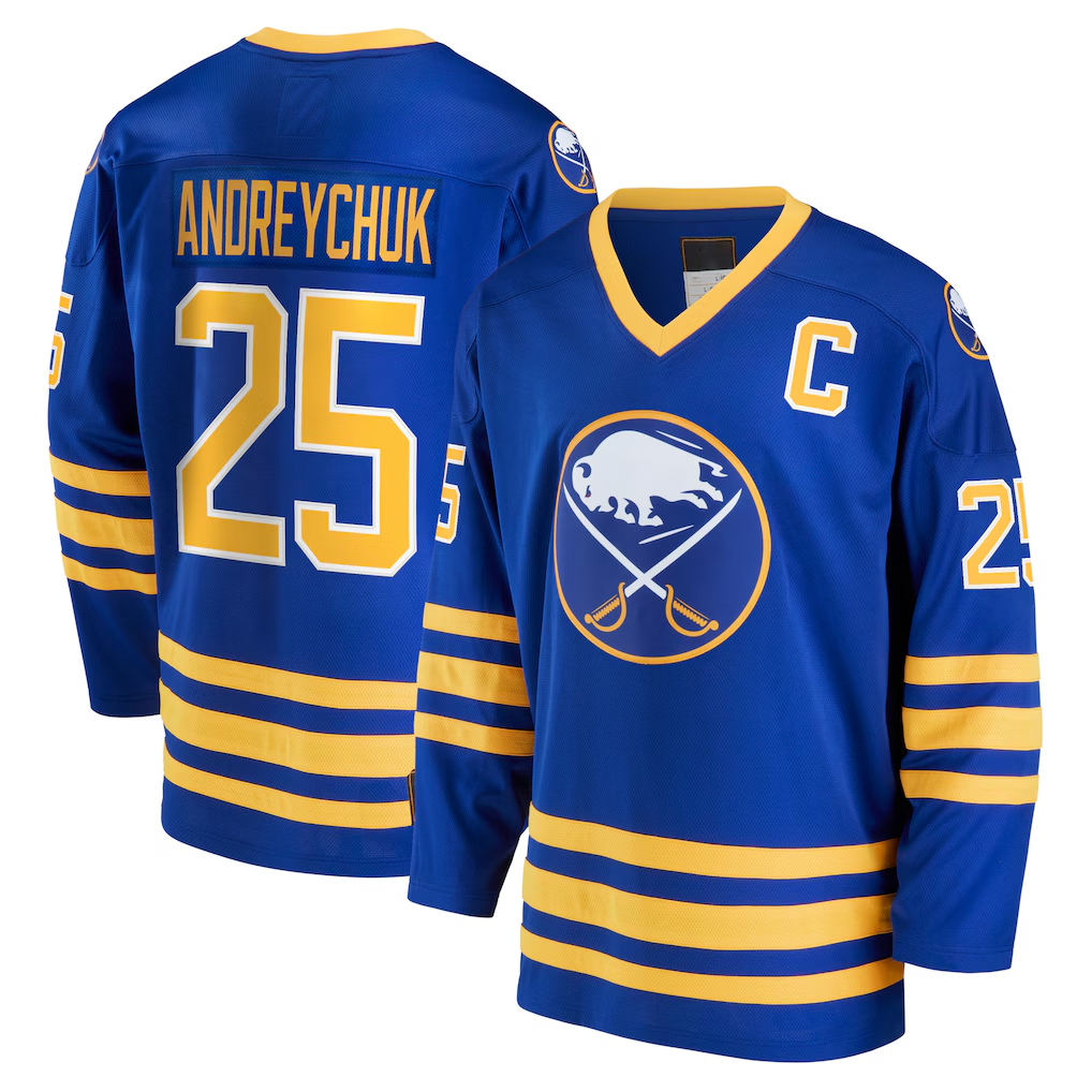 Ndoa B.Sabres #25 Dave Andreychuk Royal Breakaway Retired Player Stitched Jerseys