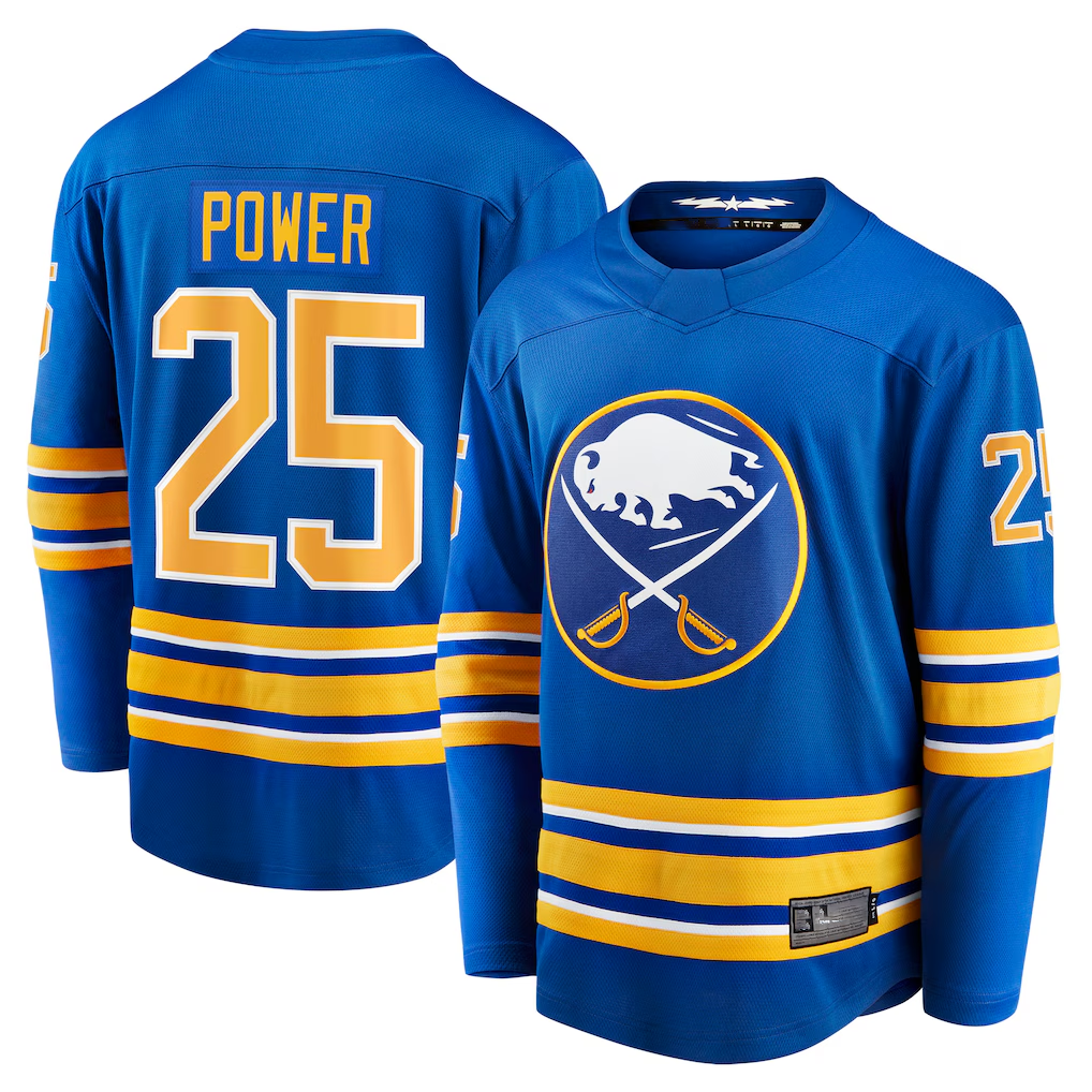 Ndoa B.Sabres #25 Owen Power Royal Home Breakaway Player Stitched Jerseys