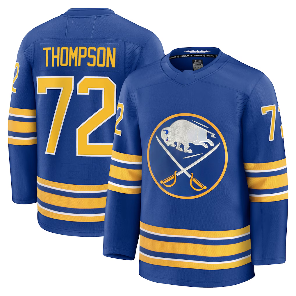 Ndoa B.Sabres #72 Tage Thompson Royal Home Premium Stitched Jerseys