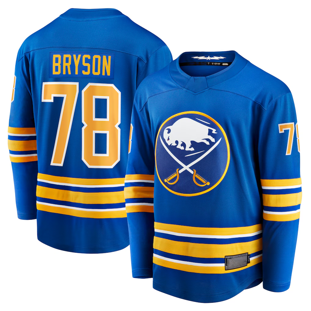 Ndoa B.Sabres #78 Jacob Bryson Royal Home Breakaway Player Stitched Jerseys