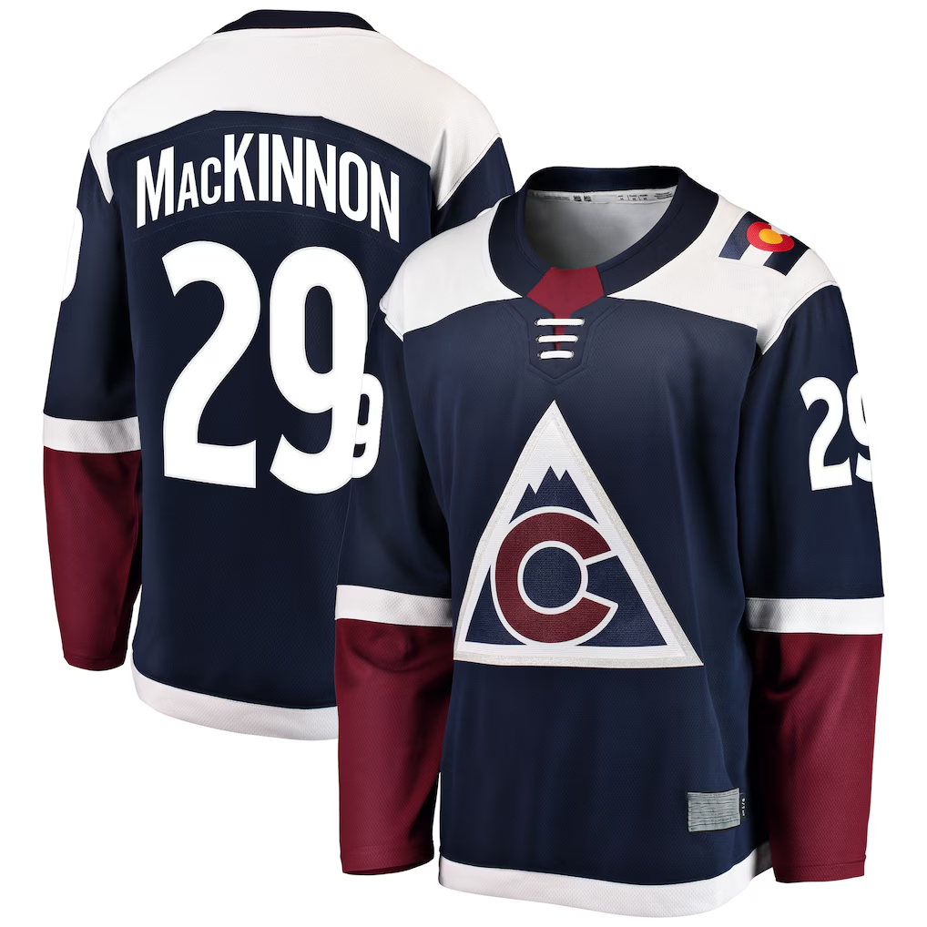 Ndoa C.Avalanche #29 Nathan MacKinnon Navy Breakaway Jerseys