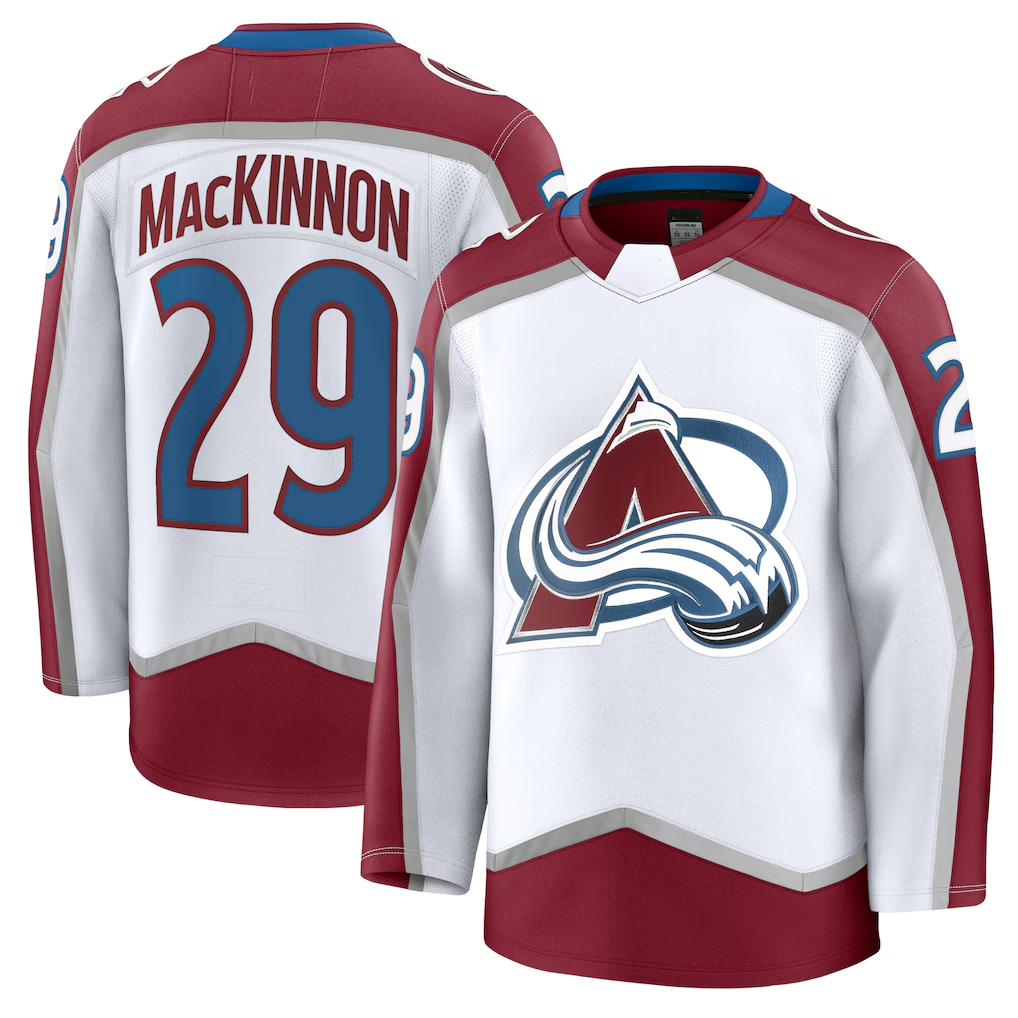 Ndoa C.Avalanche #29 Nathan MacKinnon White Away Premium Jerseys