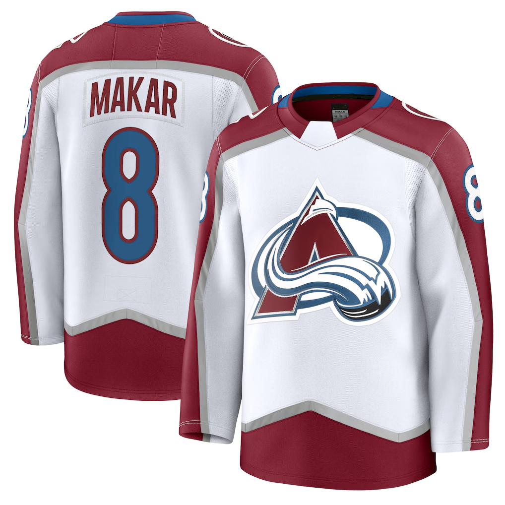 Ndoa C.Avalanche #8 Cale Makar White Away Premium Jerseys