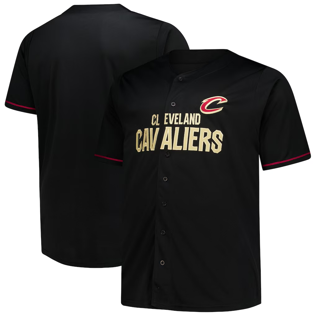 Ndoa C.Cavaliers Black Big & Tall Pop Full-Button Jerseys