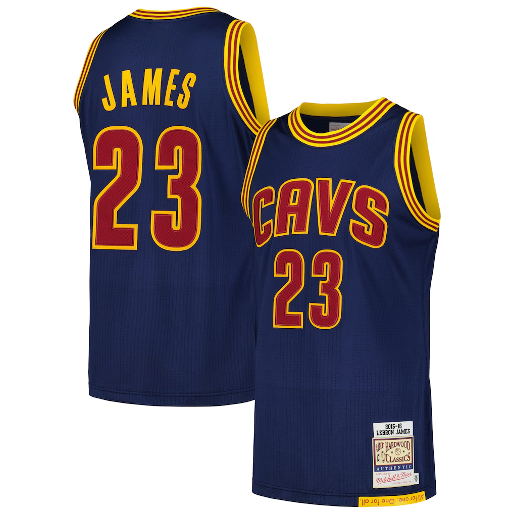 Ndoa C.Cavaliers #23 LeBron James Mitchell & Ness Navy 201516 Hardwood Classics Authentic Jerseys