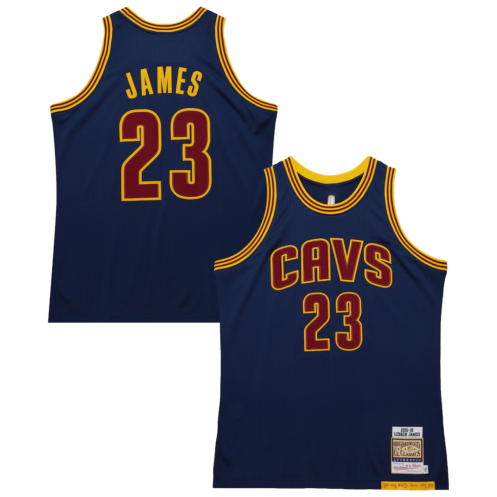 Ndoa C.Cavaliers #23 LeBron James Mitchell & Ness Navy Big & Tall 201516 Swingman Jerseys