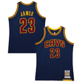 Ndoa C.Cavaliers #23 LeBron James Mitchell & Ness Navy Big & Tall 201516 Swingman Jerseys