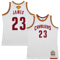 Ndoa C.Cavaliers #23 LeBron James Mitchell & Ness White 2015-16 Hardwood Classics Authentic Jerseys