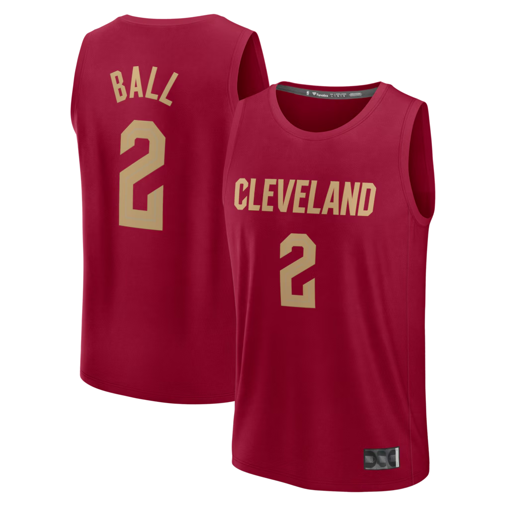 Ndoa C.Cavaliers #2 Lonzo Ball Wine Fast Break Replica Jerseys - Icon Edition