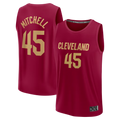 Ndoa C.Cavaliers #45 Donovan Mitchell Wine Fast Break Replica Jerseys - Icon Edition