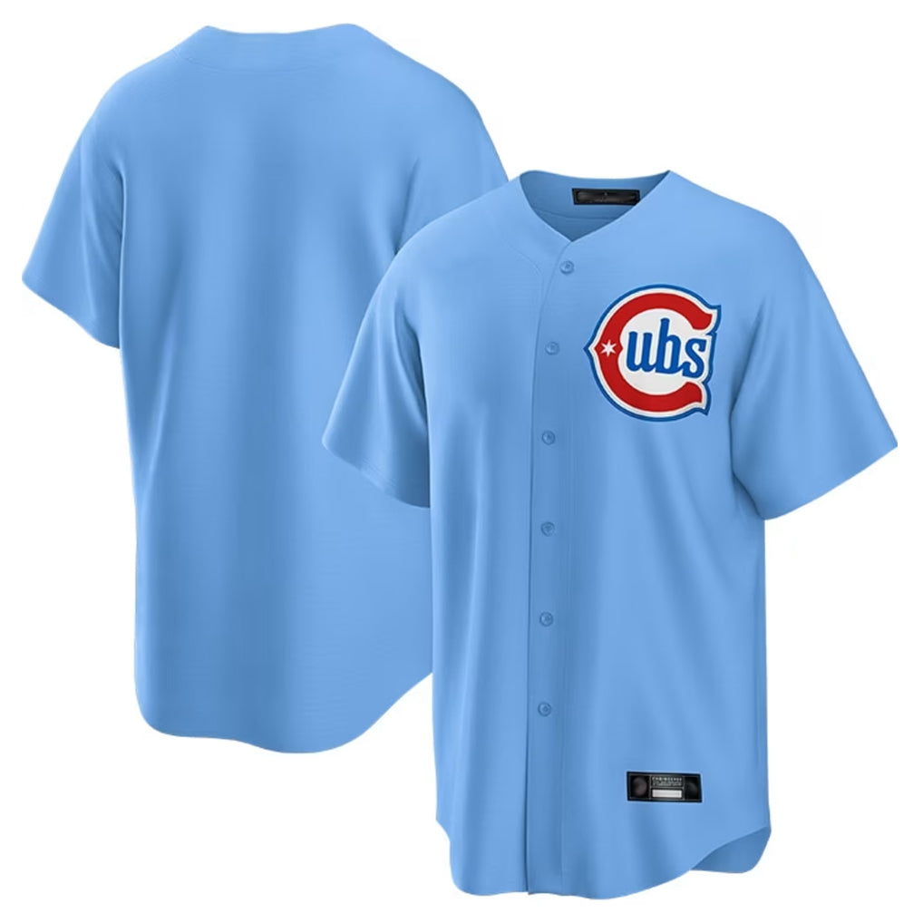 Ndoa C.Cubs Light Blue Home Game Blank Player Stitched Jerseys