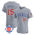Ndoa C.Cubs #15 Carson Kelly Player Gray Road 150th Anniversary Limited Elite Home Stitched Jerseys