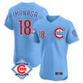Ndoa C.Cubs #18 Shota Imanaga Player Light Blue 150th Anniversary Limited Elite Home Stitched Jerseys