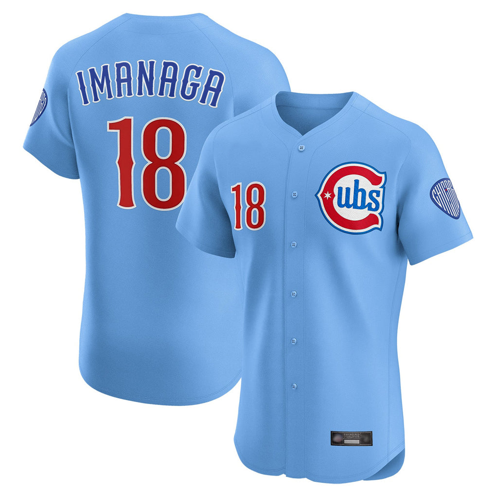 Ndoa C.Cubs #18 Shota Imanaga Player Light Blue Limited Elite Home Stitched Jerseys