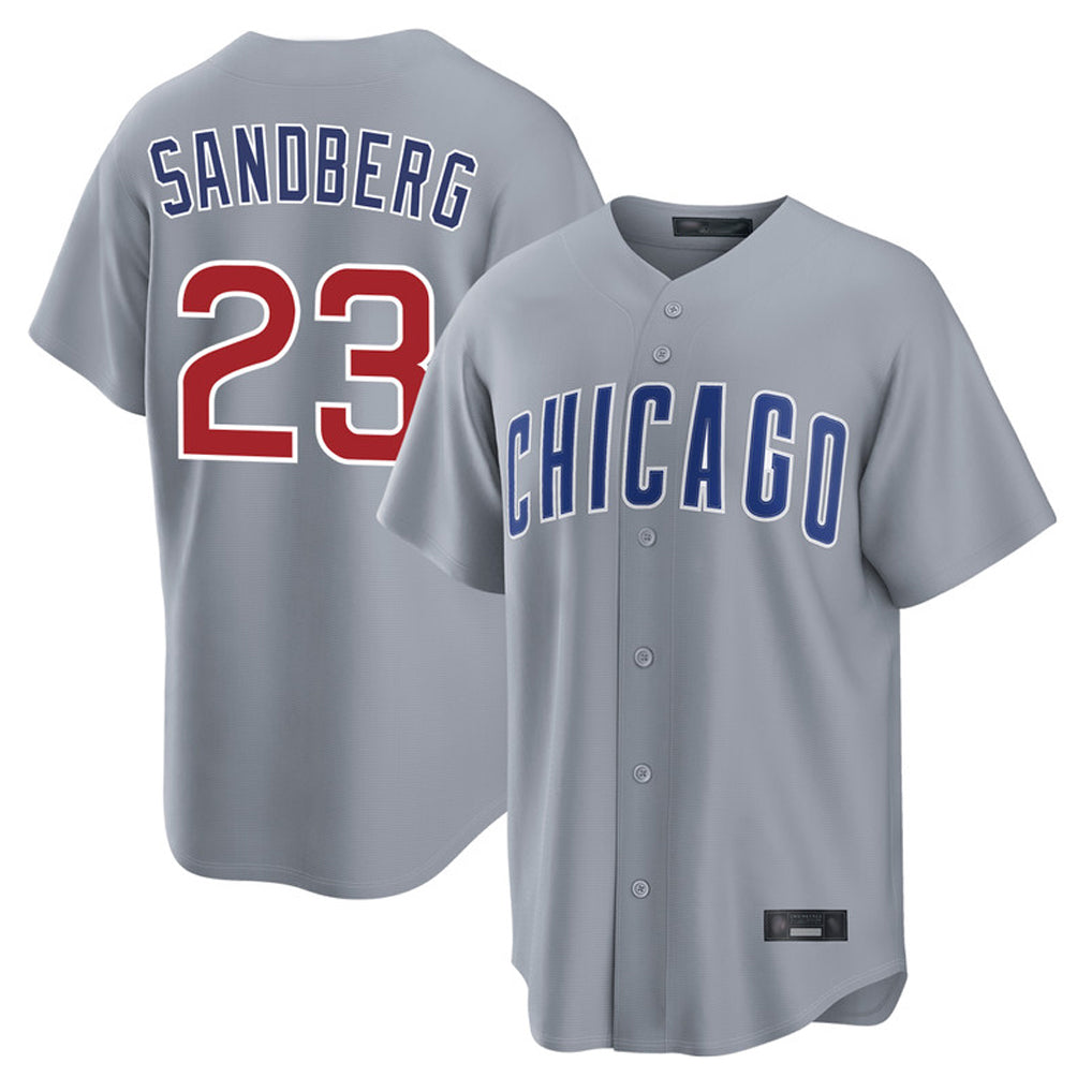 Ndoa C.Cubs #23 Ryne Sandberg Player Gray Home Game Stitched Jerseys