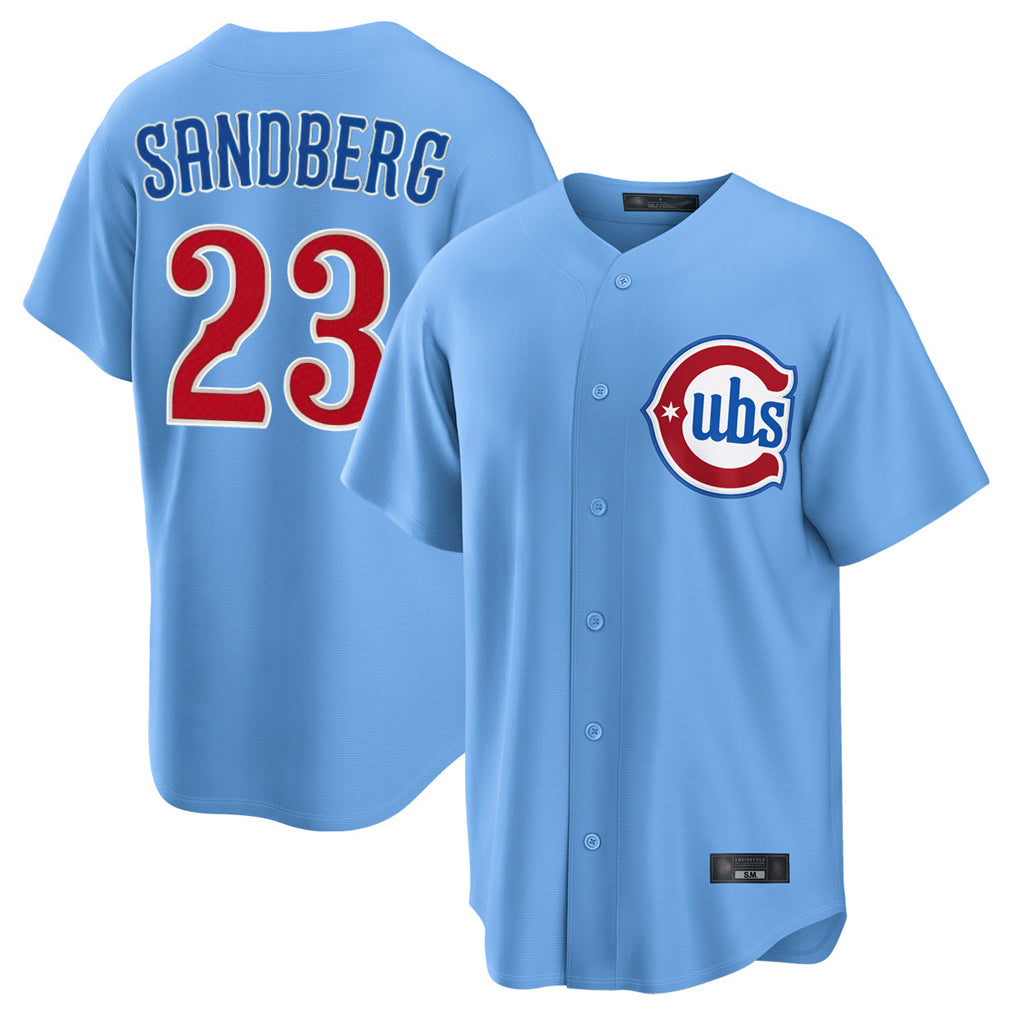 Ndoa C.Cubs #23 Ryne Sandberg Player Light Blue Home Game Stitched Jerseys