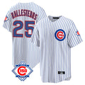 Ndoa C.Cubs #25 Mois¡§|s Ballesteros Player White 150th Anniversary Home Game Stitched Jerseys