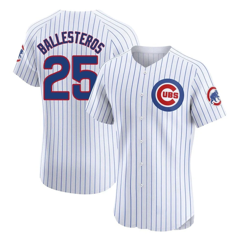 Ndoa C.Cubs #25 Mois¡§|s Ballesteros Player White Limited Elite Home Game Stitched Jerseys