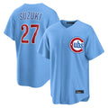Ndoa C.Cubs #27 Seiya Suzuki Player Light Blue Home Game Stitched Jerseys