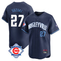 Ndoa C.Cubs #27 Seiya Suzuki Player Navy City Connect 150th Anniversary Limited Home Stitched Jerseys