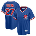 Ndoa C.Cubs #27 Seiya Suzuki Player Royal T-shirt Cooperstown Collection Limited Stitched Jerseys