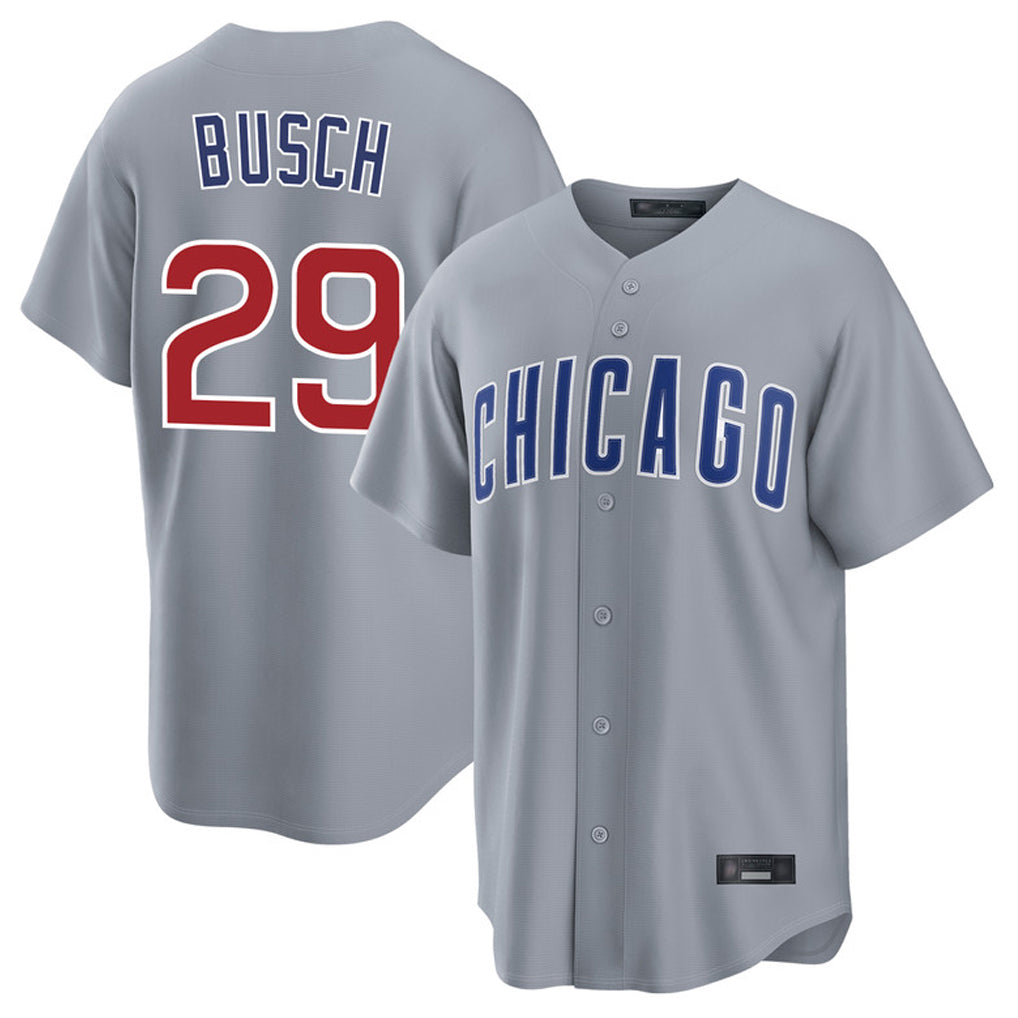Ndoa C.Cubs #29 Michael Busch Player Gray Home Game Stitched Jerseys