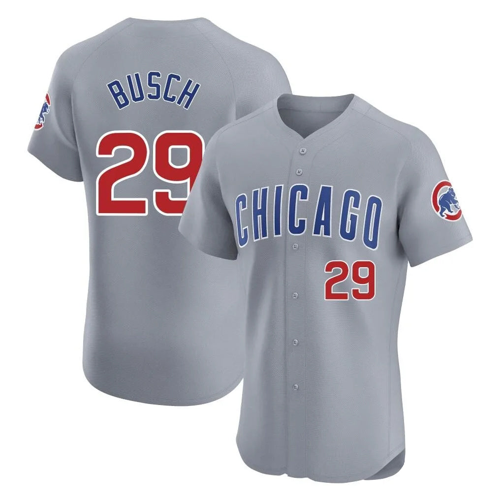 Ndoa C.Cubs #29 Michael Busch Player Gray Road Limited Elite Home Stitched Jerseys