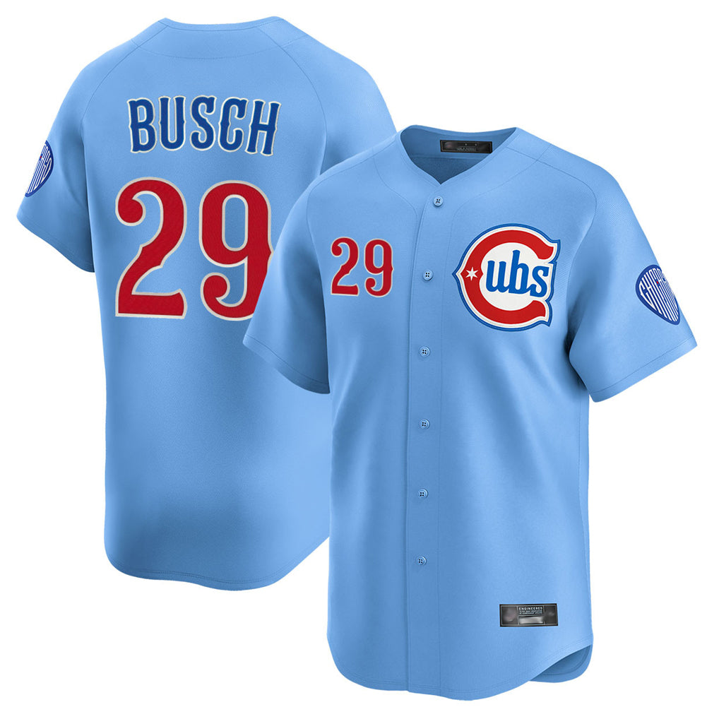 Ndoa C.Cubs #29 Michael Busch Player Light Blue Limited Home Stitched Jerseys