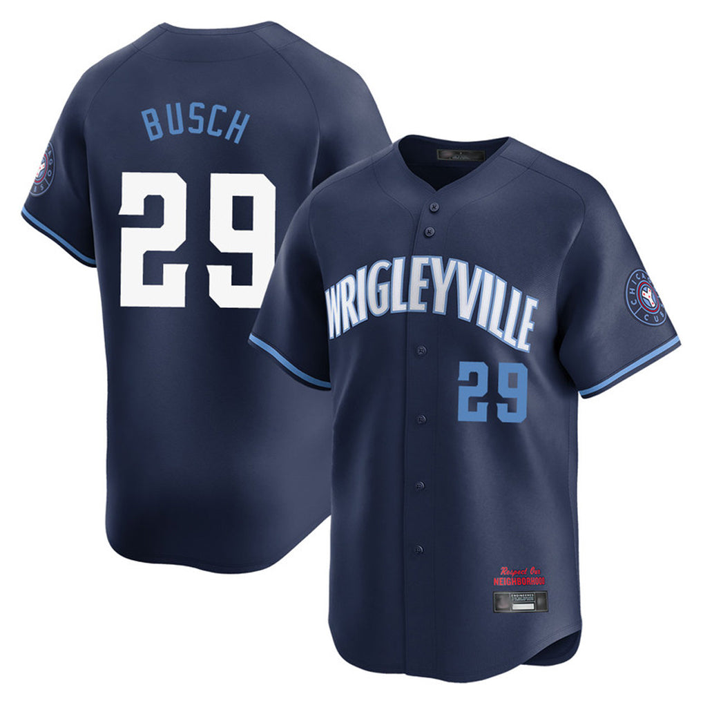 Ndoa C.Cubs #29 Michael Busch Player Navy City Connect Limited Home Stitched Jerseys