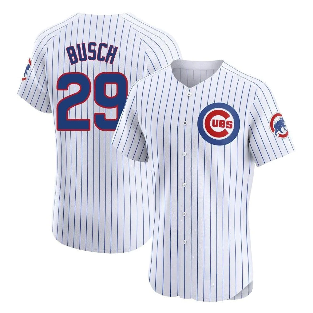 Ndoa C.Cubs #29 Michael Busch Player White Limited Elite Home Game Stitched Jerseys