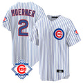 Ndoa C.Cubs #2 Nico Hoerner Player White 150th Anniversary Home Game Stitched Jerseys