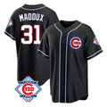 Ndoa C.Cubs #31 Greg Maddux Player Black Fashion Out 150th Anniversary Game Stitched Jerseys