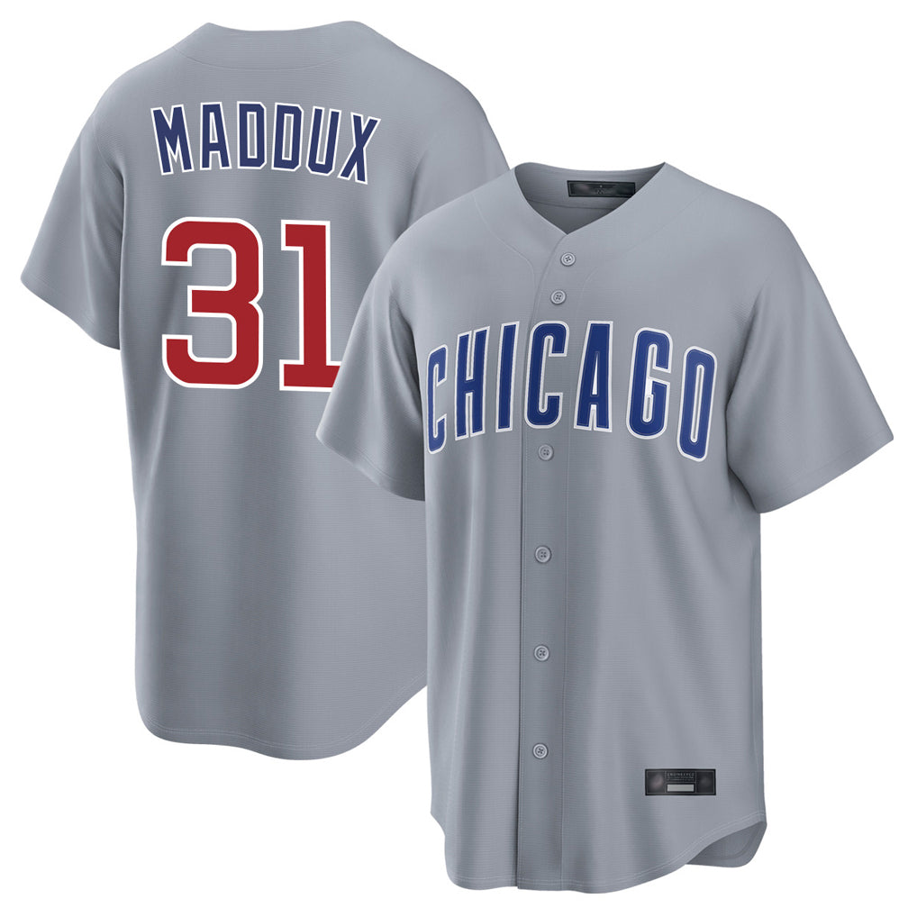 Ndoa C.Cubs #31 Greg Maddux Player Gray Home Game Stitched Jerseys