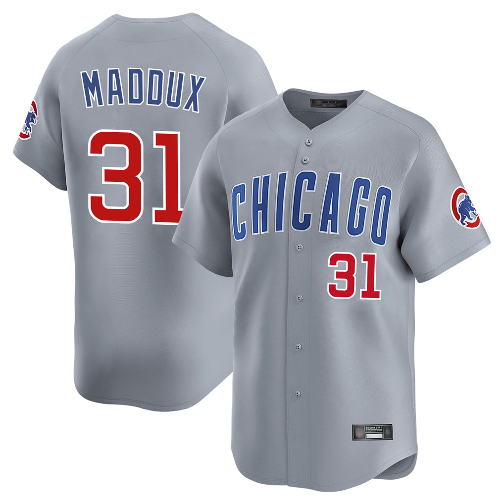 Ndoa C.Cubs #31 Greg Maddux Player Gray Road Limited Home Stitched Jerseys