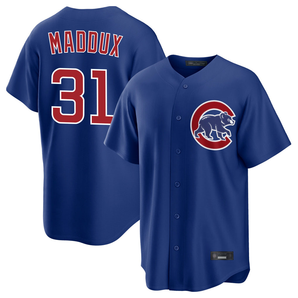Ndoa C.Cubs #31 Greg Maddux Player Royal Home Game Stitched Jerseys