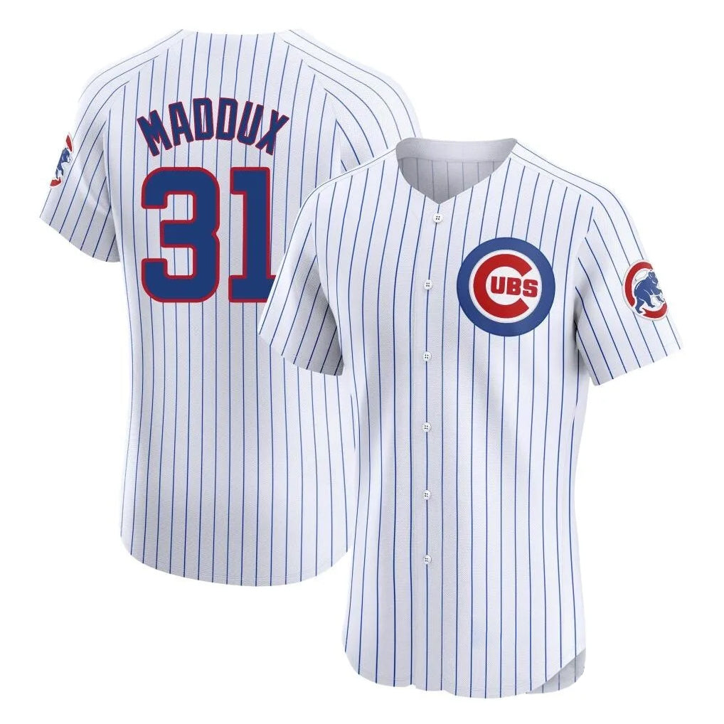 Ndoa C.Cubs #31 Greg Maddux Player White Limited Elite Home Game Stitched Jerseys
