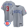 Ndoa C.Cubs #3 Alex Bregman Gray 150th Anniversary Home Game Stitched Jerseys