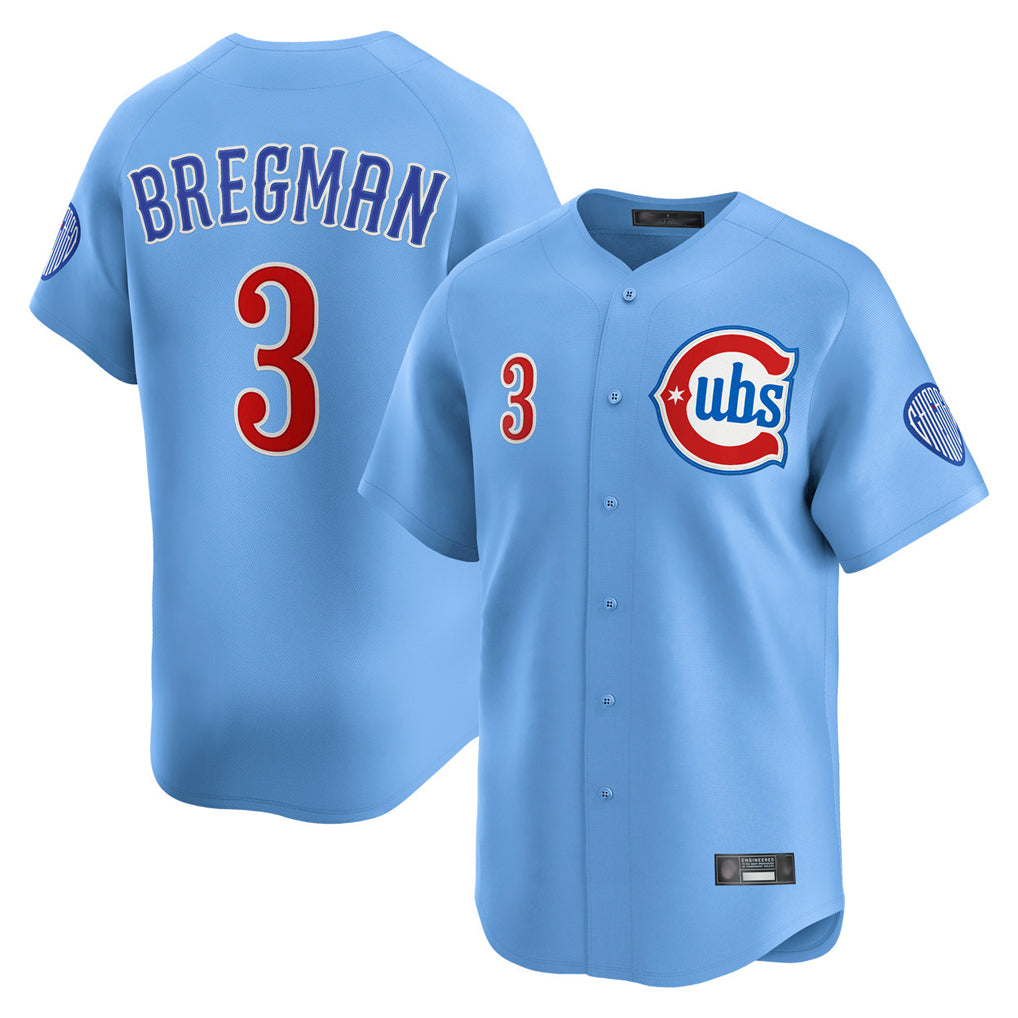 Ndoa C.Cubs #3 Alex Bregman Light Blue Limited Home Stitched Jerseys