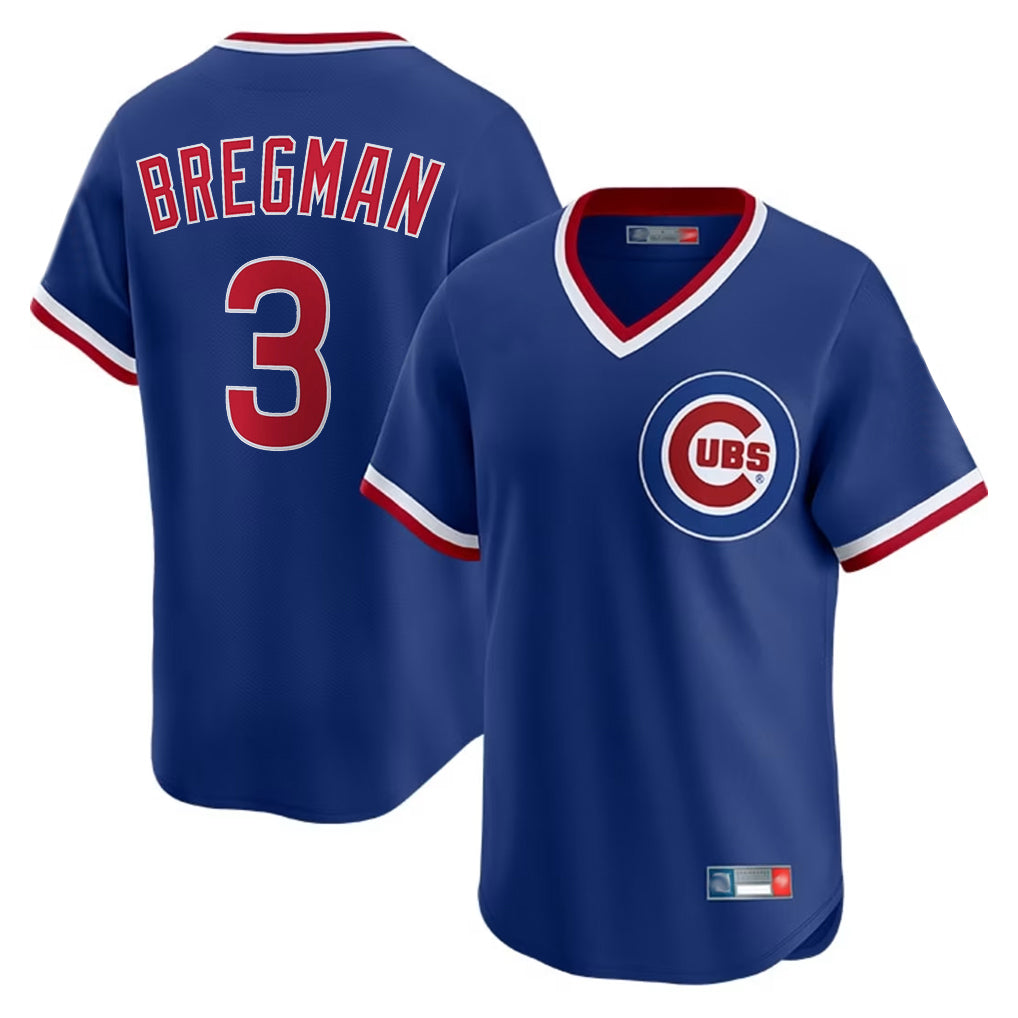 Ndoa C.Cubs #3 Alex Bregman Royal T-shirt Cooperstown Collection Limited Stitched Jerseys