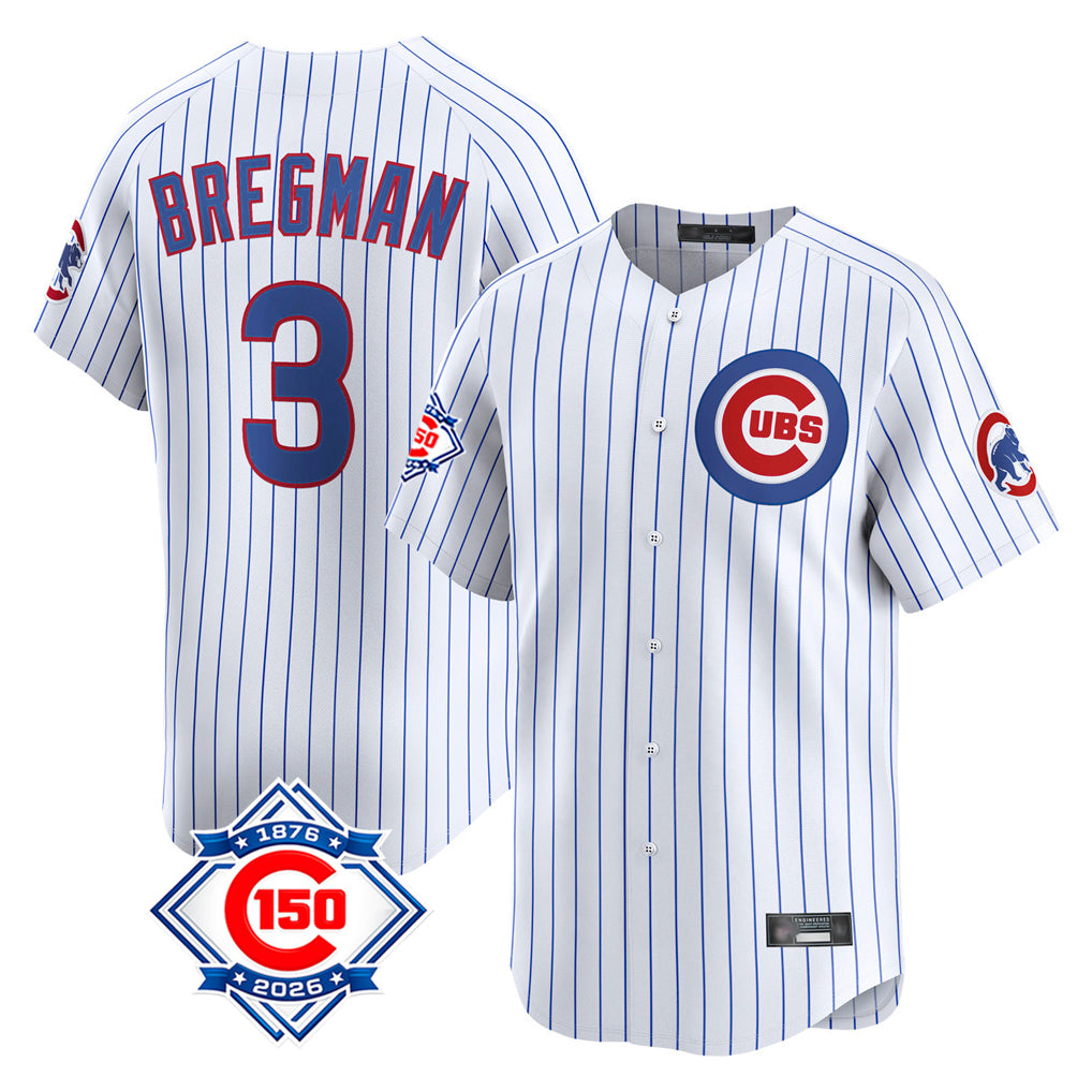 Ndoa C.Cubs #3 Alex Bregman White Game Home Stitched Jerseys