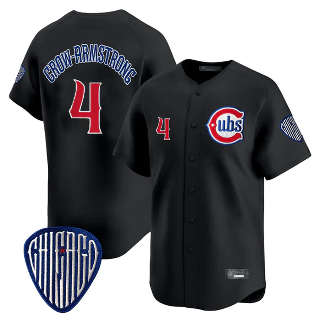 Ndoa C.Cubs #4 Pete Crow-Armstrong Player Black Vapor Premier Limited Home Stitched Jerseys